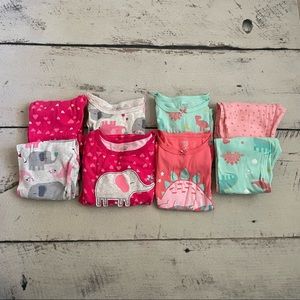 Toddler Girls 8 piece cotton Pajama Set